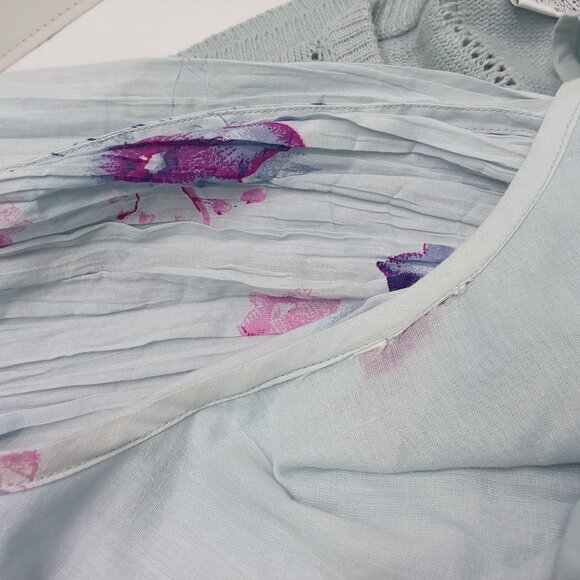 Vintage 90s 2-pc Set Floral Tank Dress & Cardigan Sweater Knit Linen Cotton M/L - Picture 15 of 15